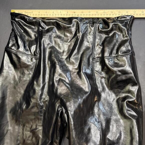 SPANX Black Faux Leather Classic City Business Casual Leggings Pants 1X Petite - Picture 12 of 15
